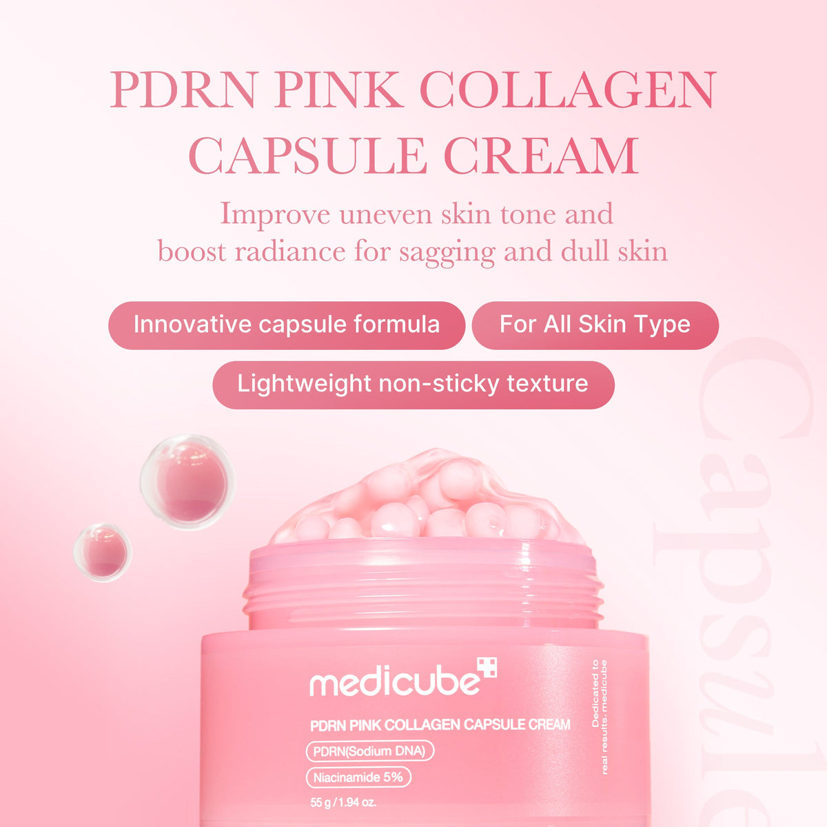 MEDICUBE Creme de Colágeno em Cápsulas PDRN Pink