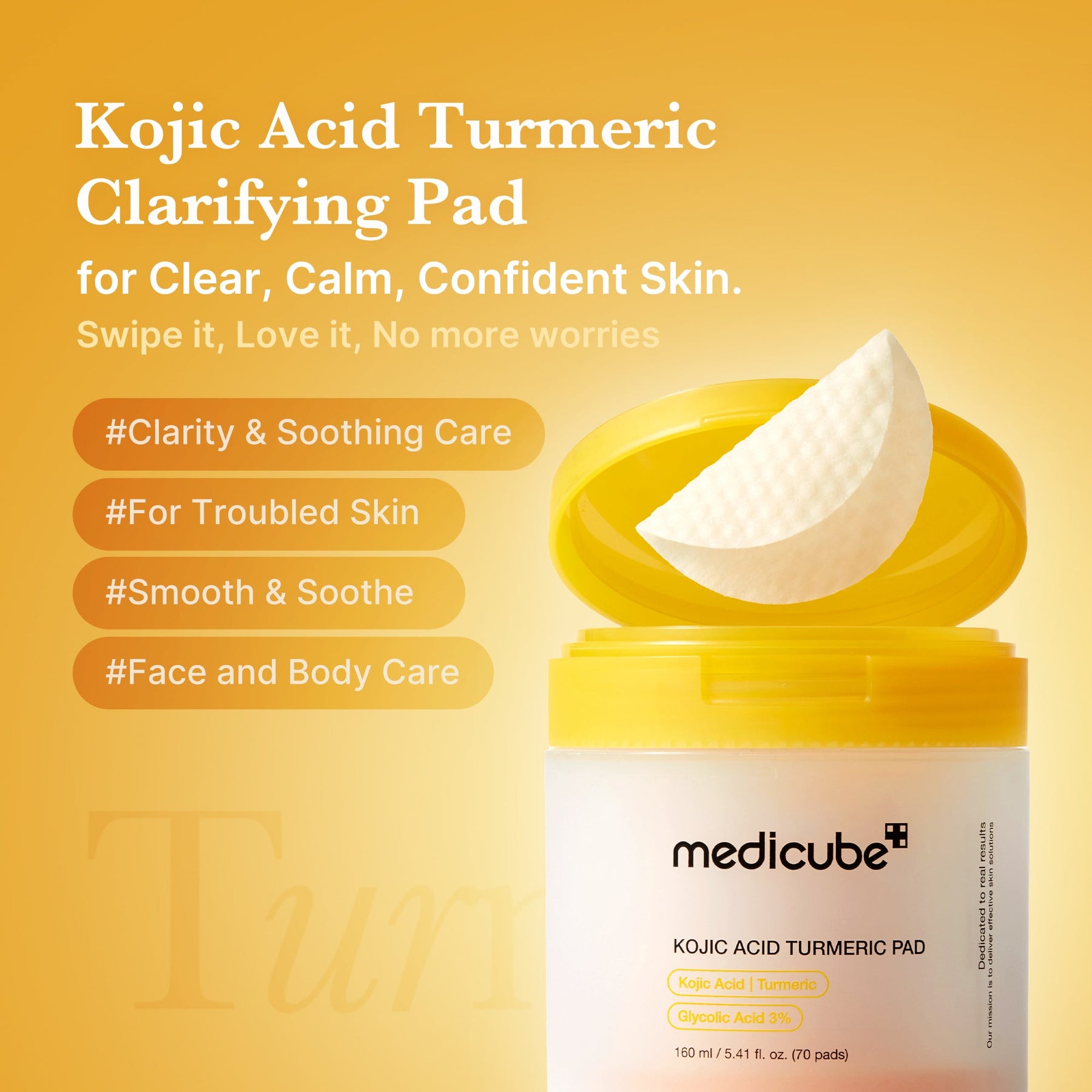 MEDICUBE Toner Pads de Ácido Kójico e Cúrcuma