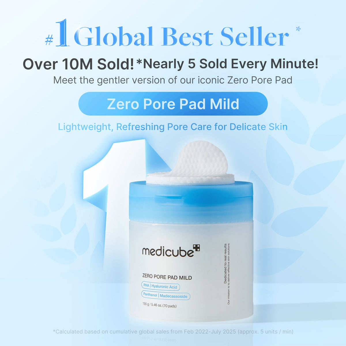 MEDICUBE Toner Pads Zero Poros de Madecassosídeo (Suave)