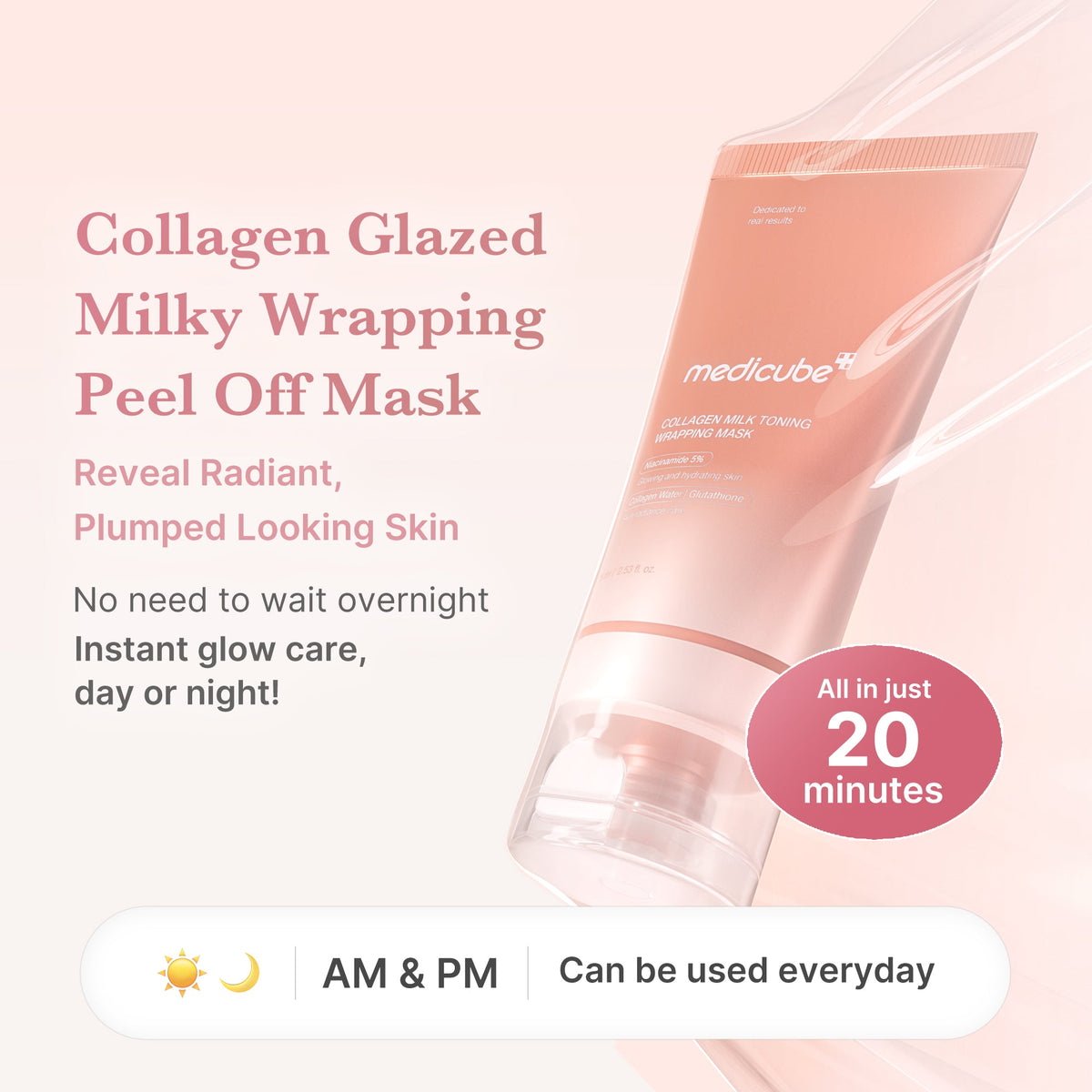 MEDICUBE Máscara Envolvente Diurna Collagen Milky Glow