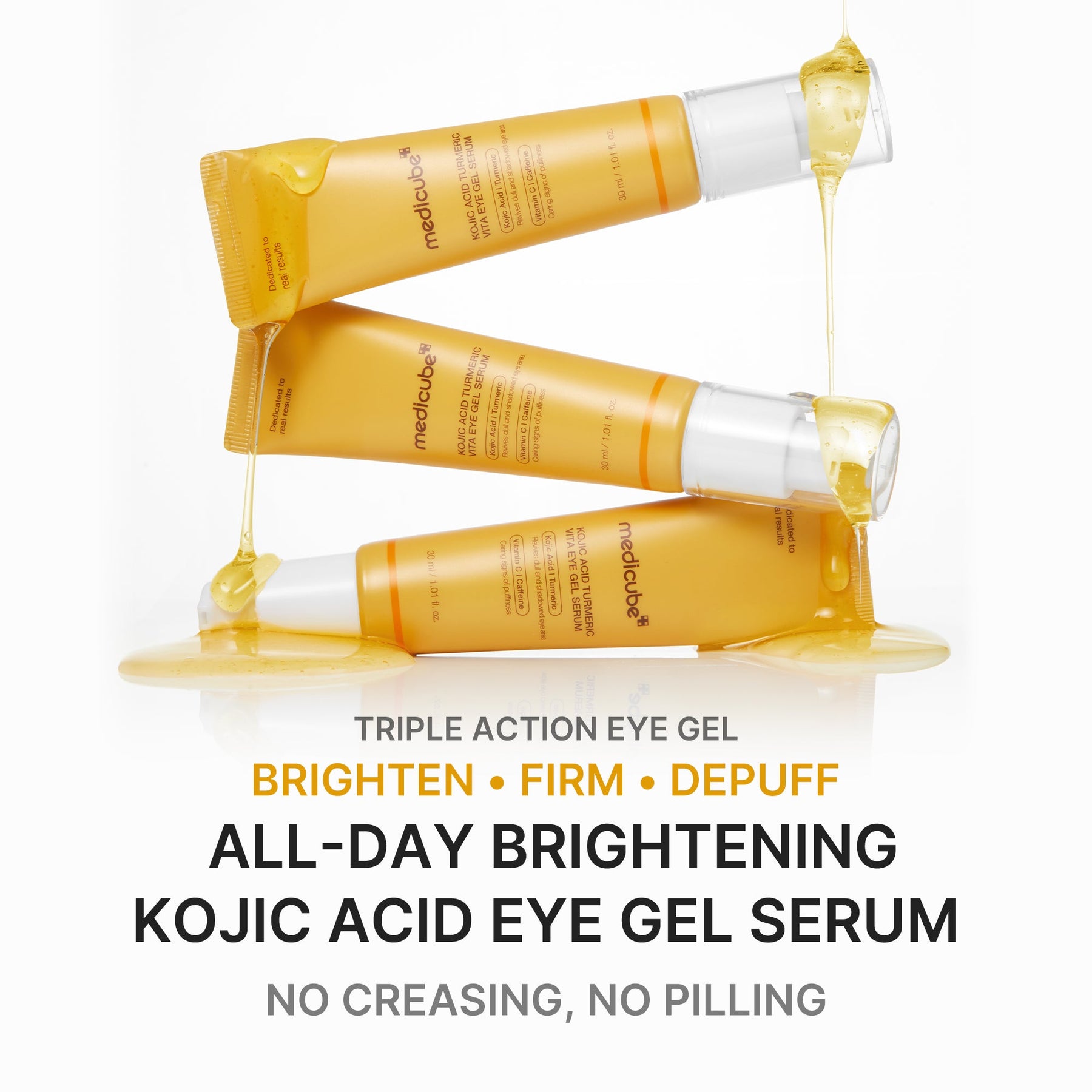 MEDICUBE Sérum Gel para Olhos de Ácido Kójico e Cúrcuma