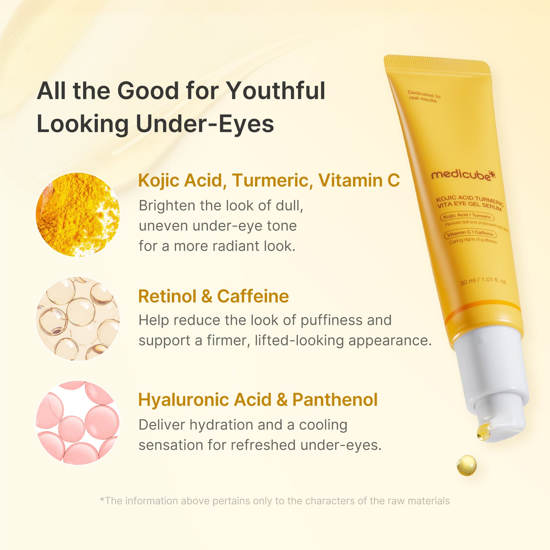 MEDICUBE Sérum Gel para Olhos de Ácido Kójico e Cúrcuma