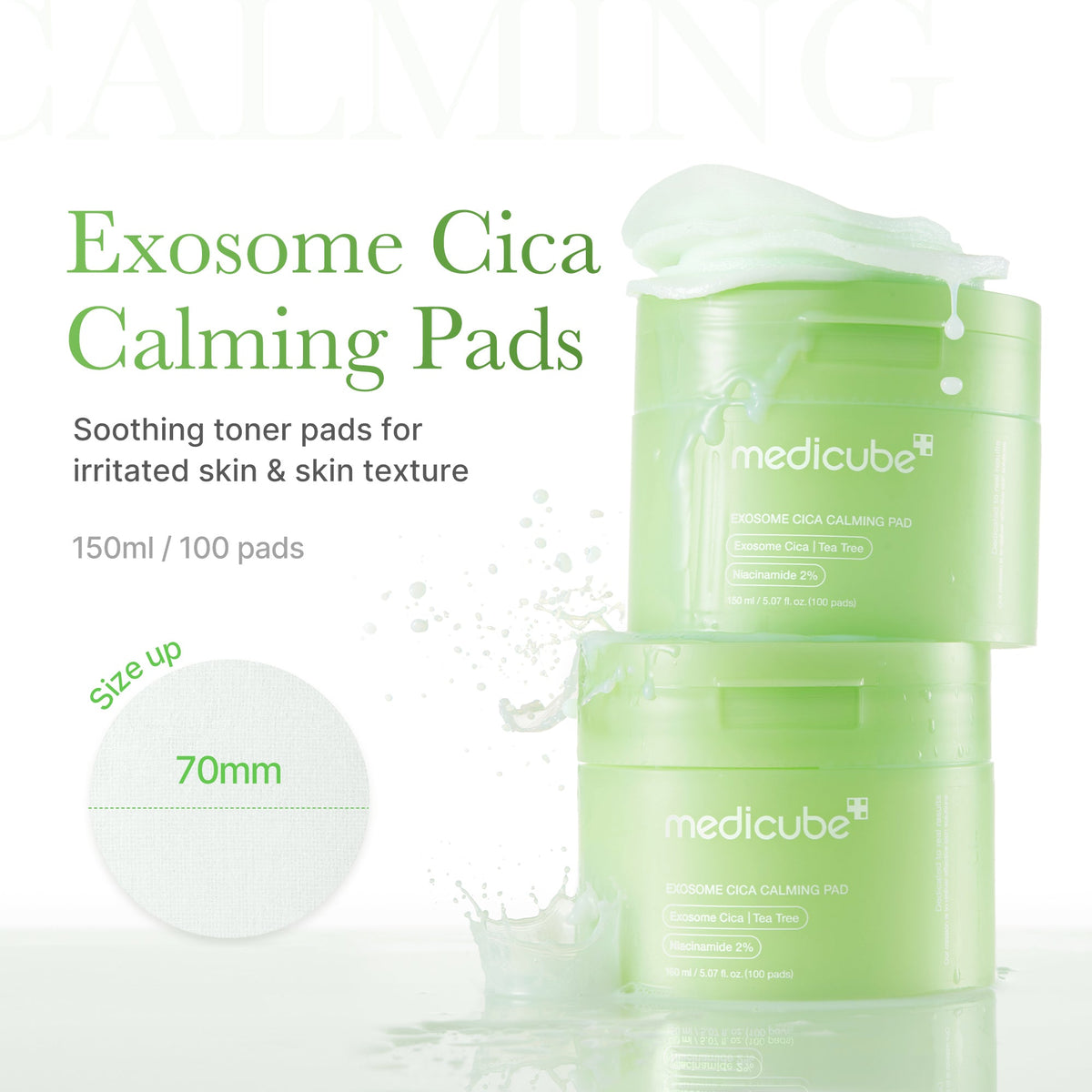 MEDICUBE Toner Pads Calmantes de Exossomos e Cica