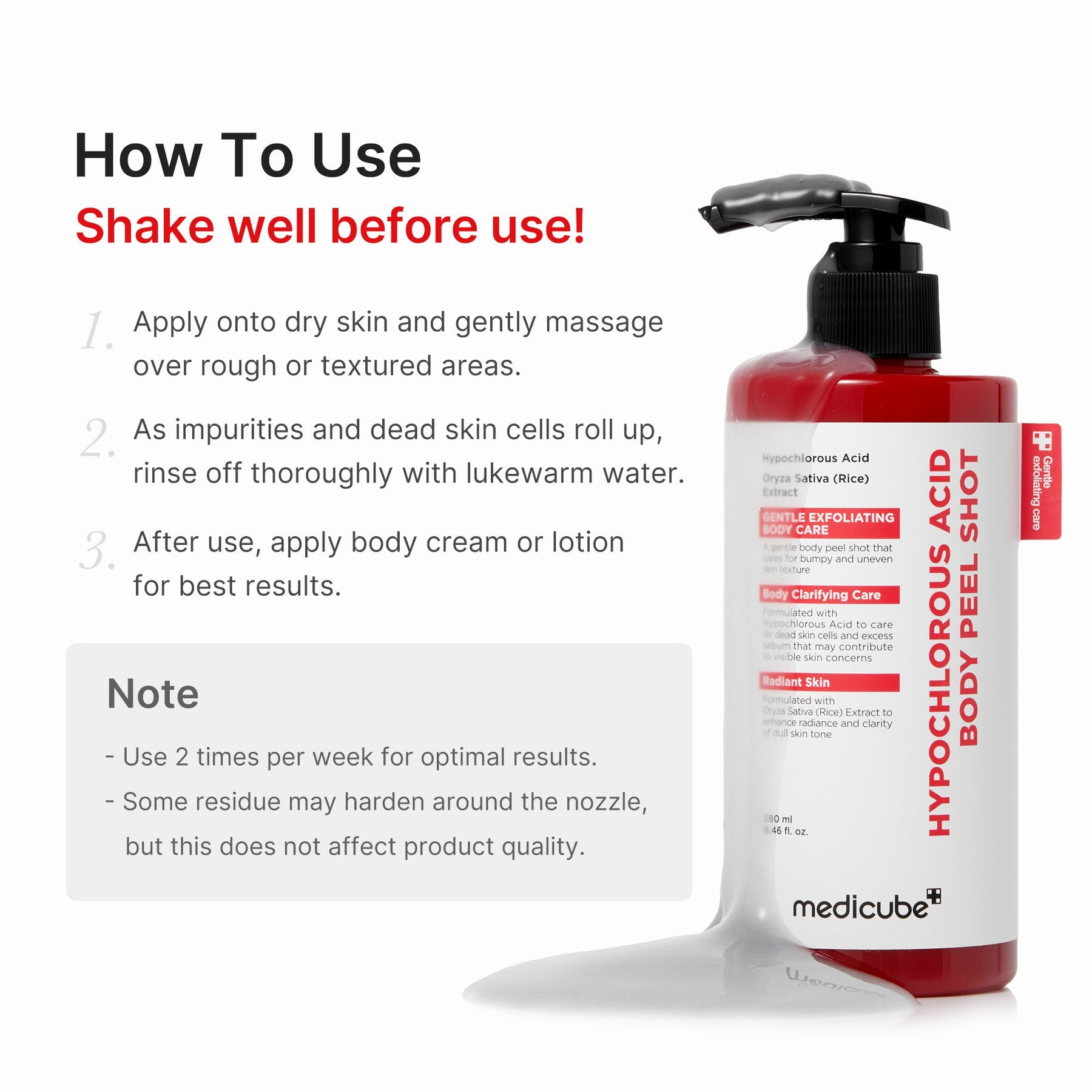 MEDICUBE Shot Peeling Corporal de Arroz e Ácido Hipocloroso