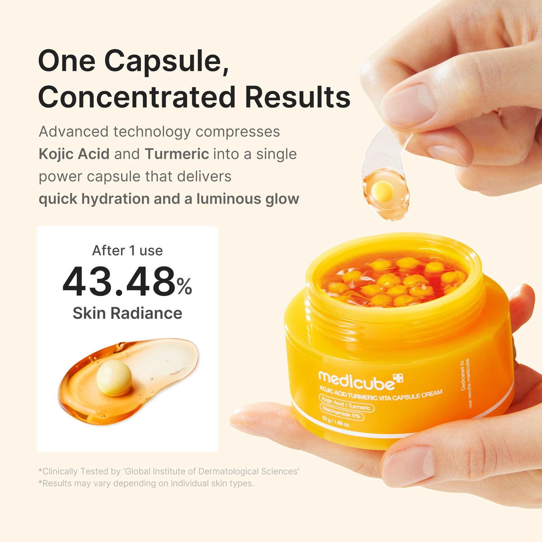MEDICUBE Creme Vita em Cápsulas de Ácido Kójico e Cúrcuma