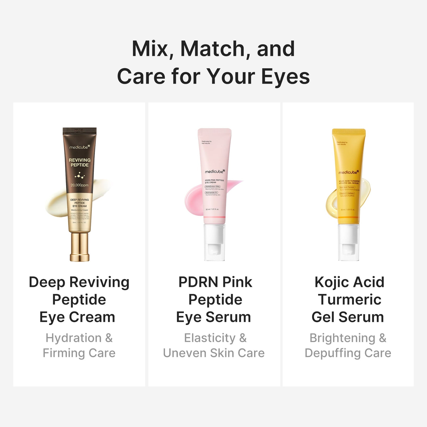 MEDICUBE Sérum Gel para Olhos de Ácido Kójico e Cúrcuma