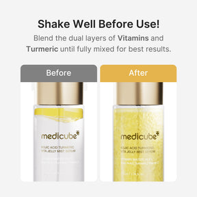 MEDICUBE Sérum Mist em Gel Gold de Ácido Kójico, Cúrcuma e Vitaminas