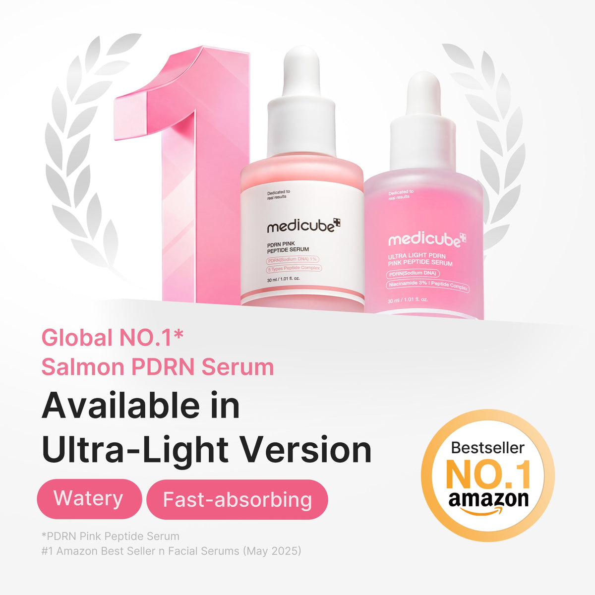 MEDICUBE Sérum de Peptídeo PDRN Pink Ultra Leve