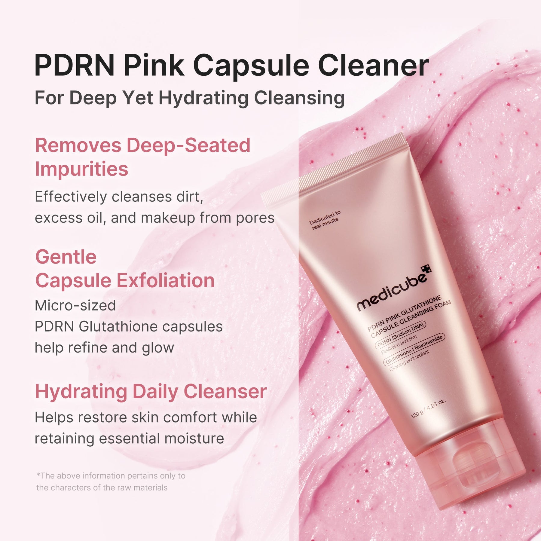 MEDICUBE Espuma de Limpeza de Glutationa em Cápsulas PDRN Pink