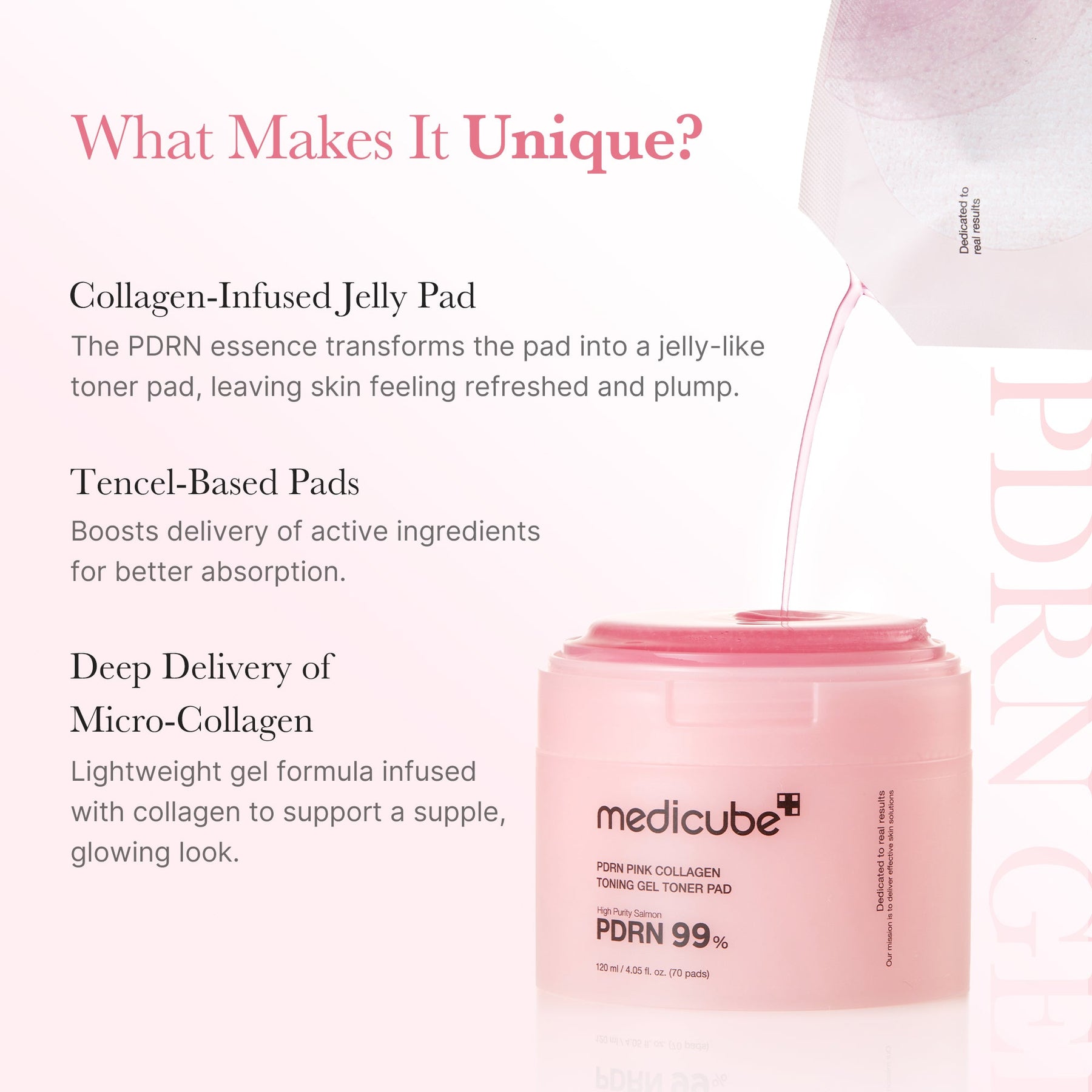MEDICUBE Toner Pads em Gel de Colágeno PDRN Pink