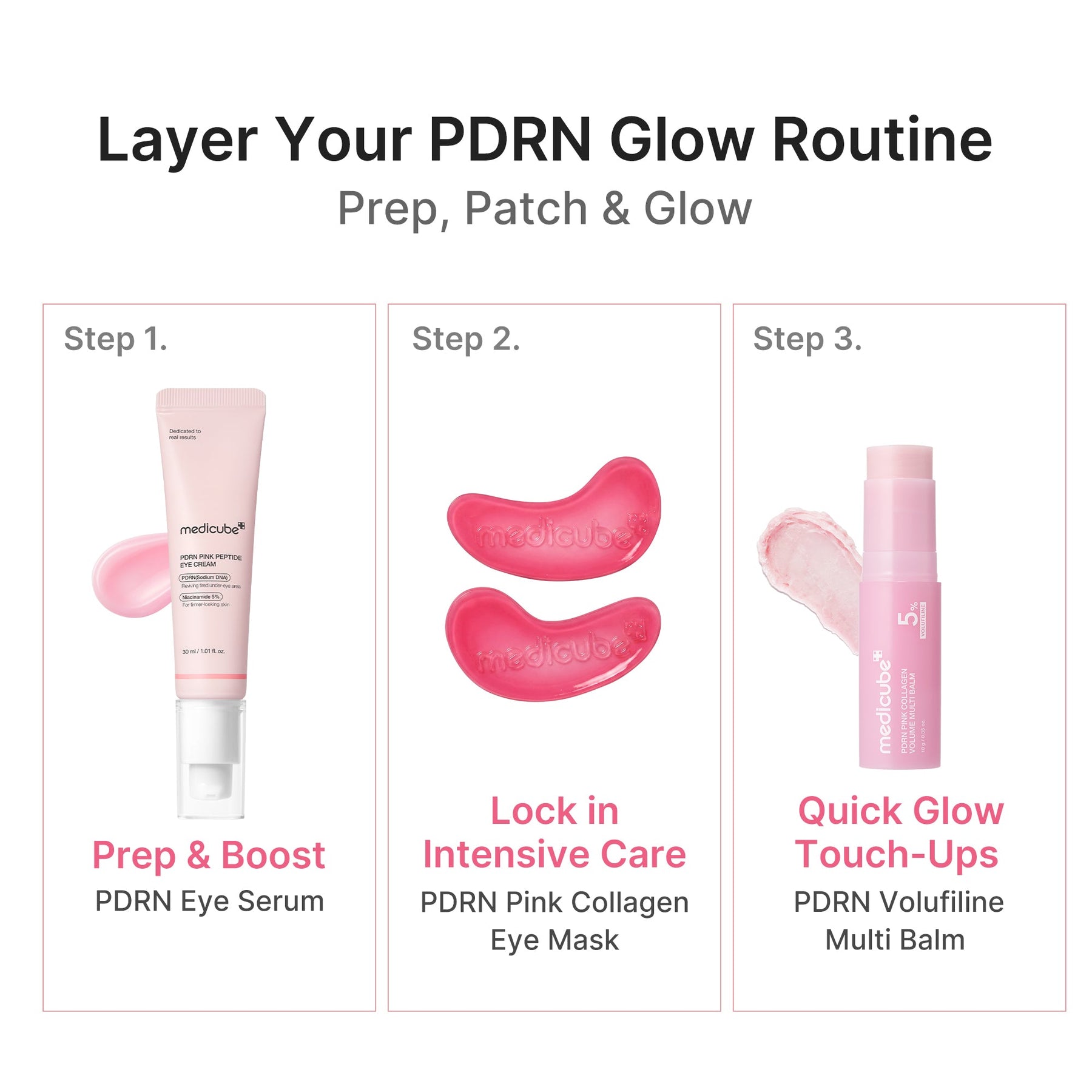 MEDICUBE Máscara em Gel para Olhos de Colágeno PDRN Pink