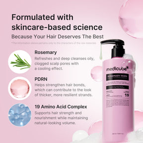 MEDICUBE Shampoo Refrescante Espessante de Alecrim e PDRN
