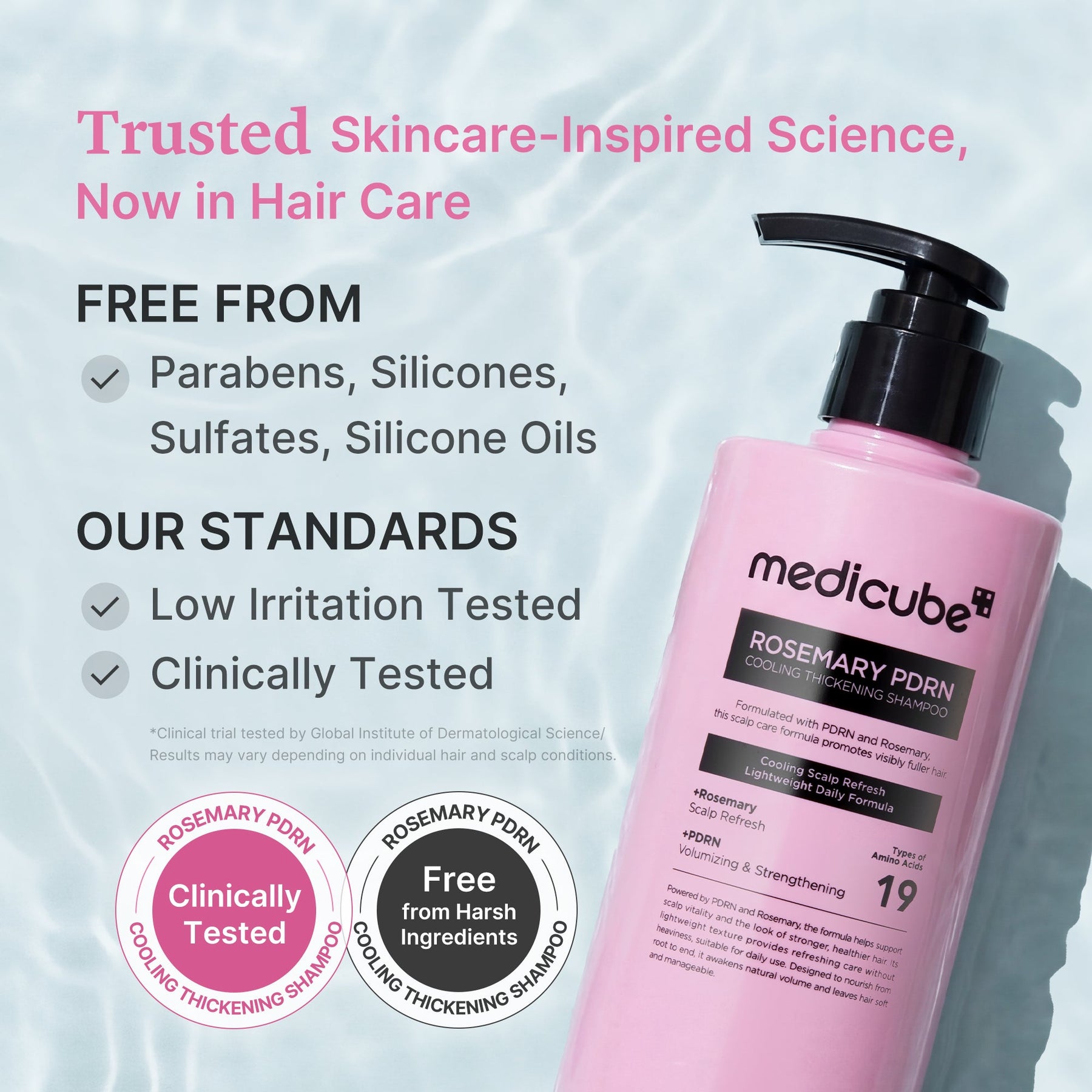 MEDICUBE Shampoo Refrescante Espessante de Alecrim e PDRN
